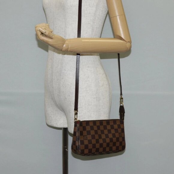 LOUIS VUITTON Damier Ebene Pochette Accessoires Pouch N41206 LV Auth 136130M - Picture 3 of 16